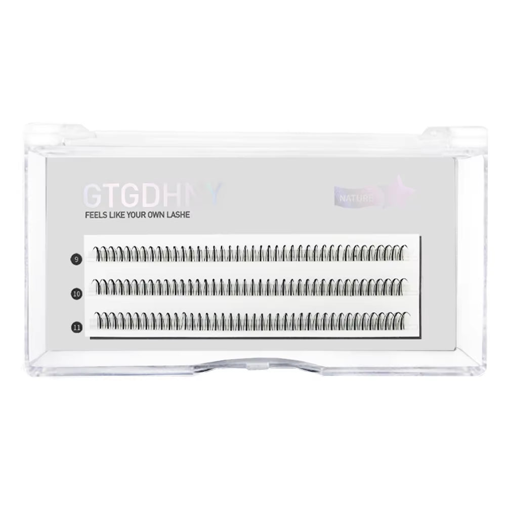 DIY A/M Shape Spikes Cluster Eyelash Extension Fish Tail Mix 3D Heat Bonded False Lashes Individual Makeup Natural Premade Fan