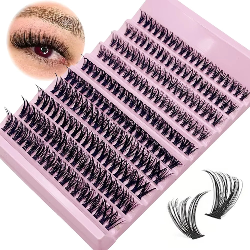 Individual Lashes 8-16Mm 200Pcs Cluster Lashes Natural Look Mixed Tray DIY Eyelash Extension Volume Lash Clusters Eyelashes Long