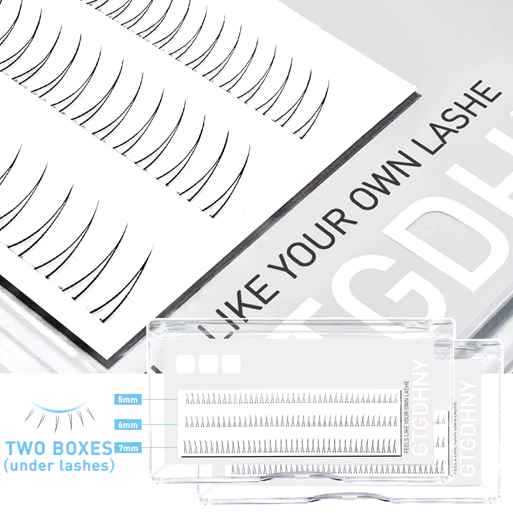 Two Boxes DIY Lashes A/M Shape Spikes Cluster Eyelash Extension Fishtail Mix 3D Heat Bonded False Individual Makeup Premade Fan