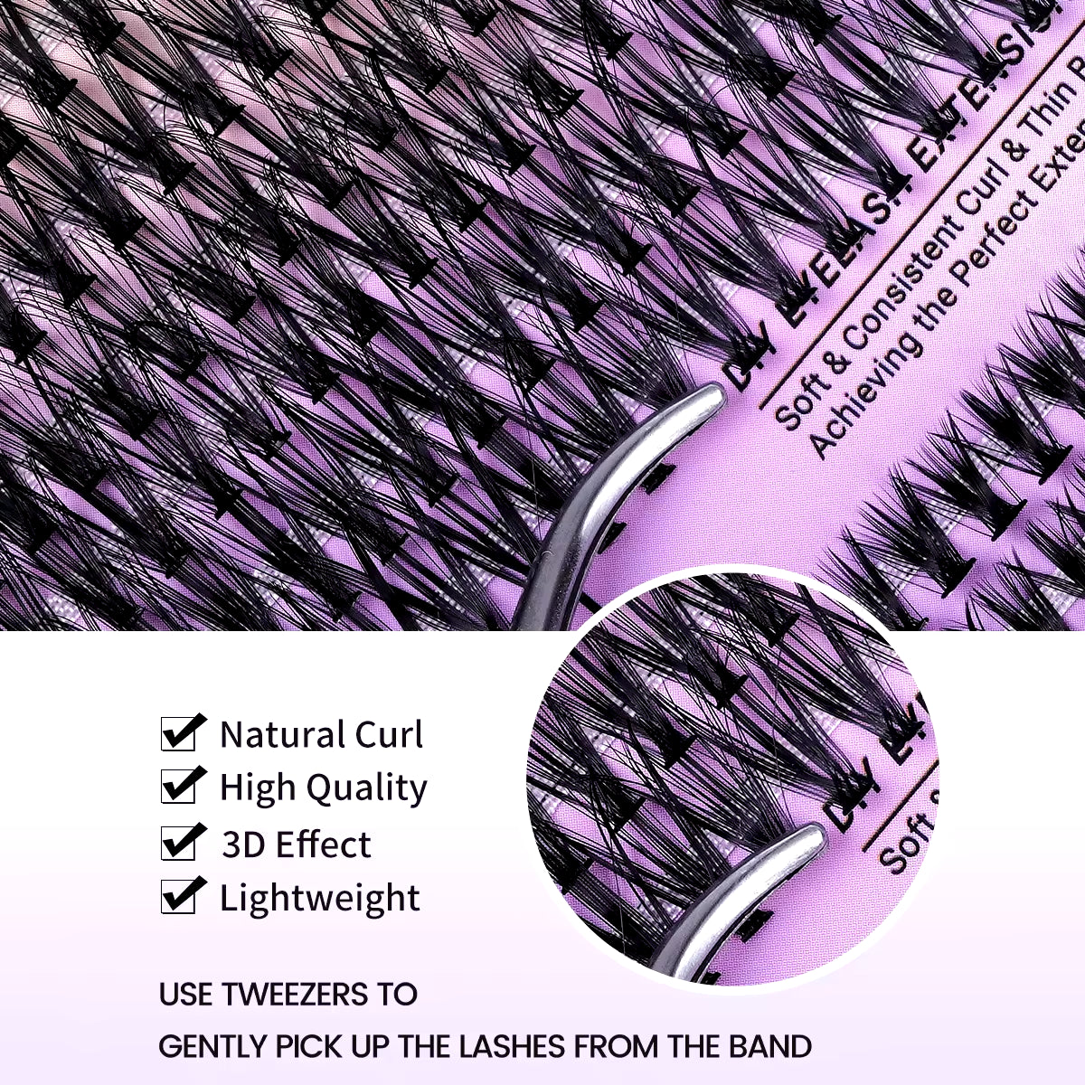 MJ DIY Lashes Extensions Kit 800Pcs Lash Clusters 80D/100D Wispy Individual Lashes Mix 9-18Mm Cluster Eyelash Extension