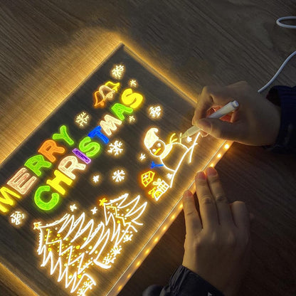 ReSet LED Message Note Board with 7 Colorful Pens – Light Up Erasable Neon Sign for Home, Office & School ✨