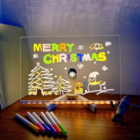 ReSet LED Message Note Board with 7 Colorful Pens – Light Up Erasable Neon Sign for Home, Office & School ✨